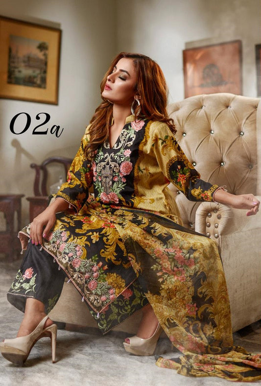 Anaya Embroidered Lawn D.No 2-A