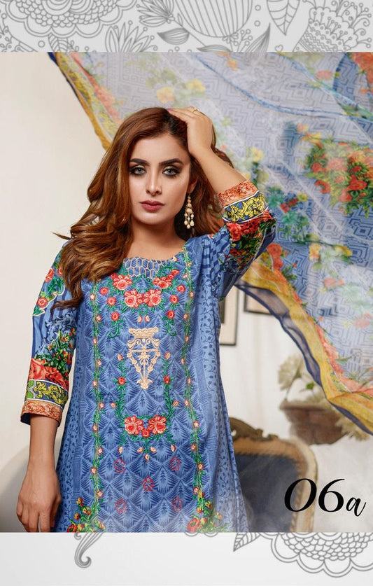 Anaya Embroidered Lawn D.No 6-A